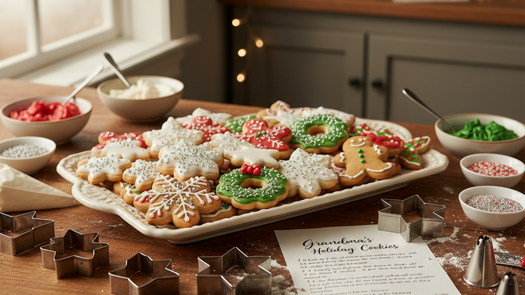 Holiday cookie activity used for ABA learning through following steps and requesting ingredients.
